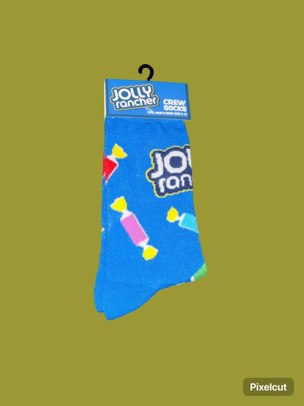 Jolly Rancher Blue Candy Print Crew Socks Men's Size 6-12